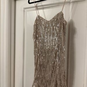 Nordstrom Beige Sequin Dress